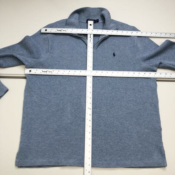 Polo Ralph Lauren Sweater Men's XL Baby Blue Knit Cotton 1/4 Zip Classic Pony - Picture 3 of 7